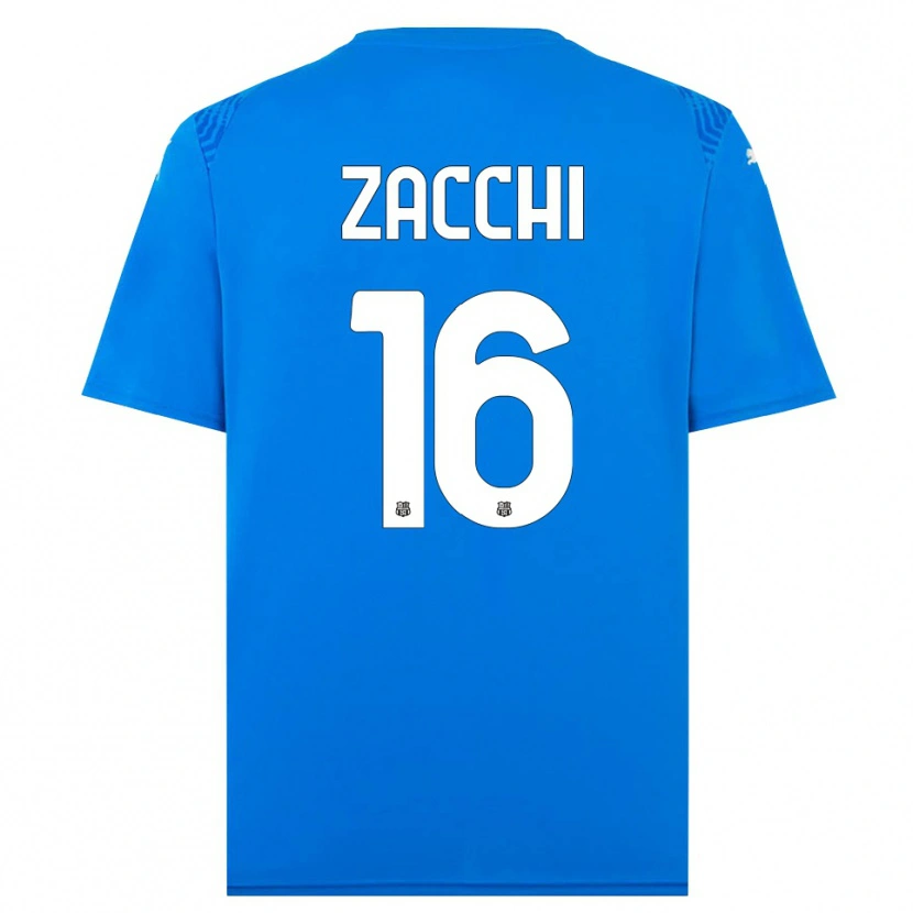 Danxen Enfant Gioele Zacchi #16 Maillot de Gardien Bleu Blanc 2025/26 T-shirt