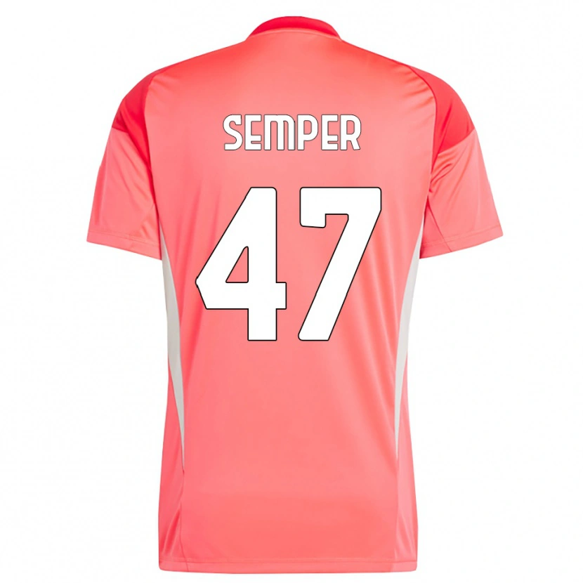 Danxen Enfant Adrian Semper #47 Maillot de Gardien Rouge Blanc 2025/26 T-shirt