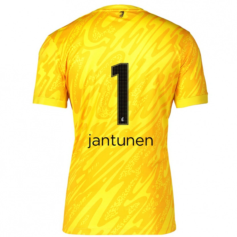 Danxen Enfant Jaaso Jantunen #1 Maillot de Gardien Jaune Noir 2025/26 T-shirt