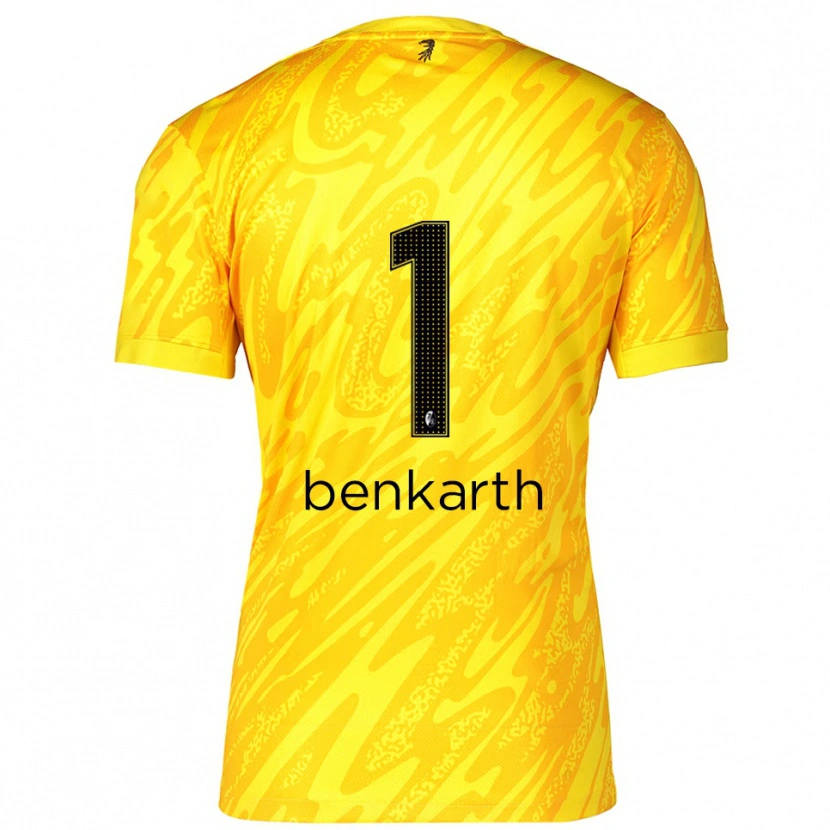 Danxen Enfant Laura Benkarth #1 Maillot de Gardien Jaune Noir 2025/26 T-shirt