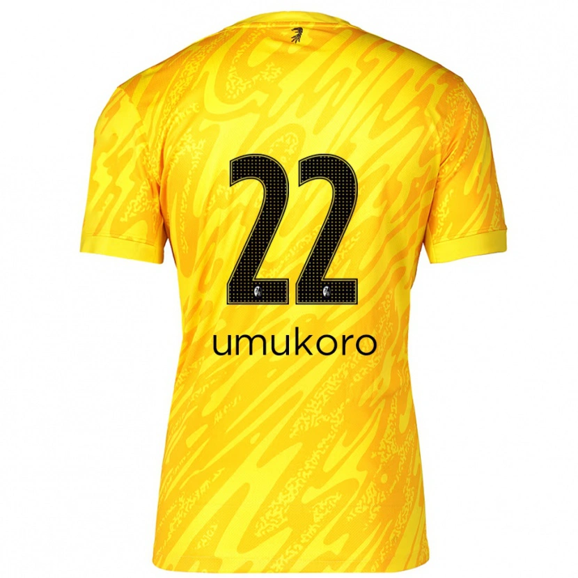 Danxen Enfant Jayden Umukoro #22 Maillot de Gardien Jaune Noir 2025/26 T-shirt