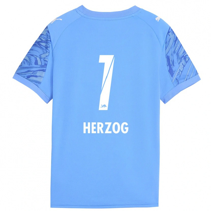Danxen Enfant Elvira Herzog #1 Maillot de Gardien Bleu Royal Rouge 2025/26 T-shirt