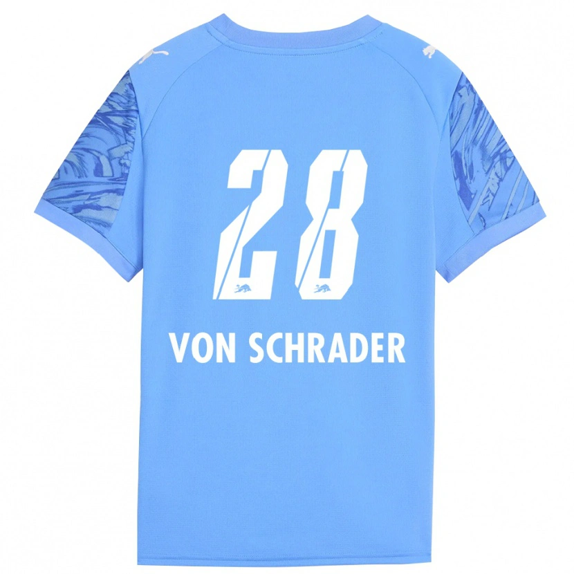 Danxen Enfant Lina Von Schrader #28 Maillot de Gardien Bleu Royal Rouge 2025/26 T-shirt