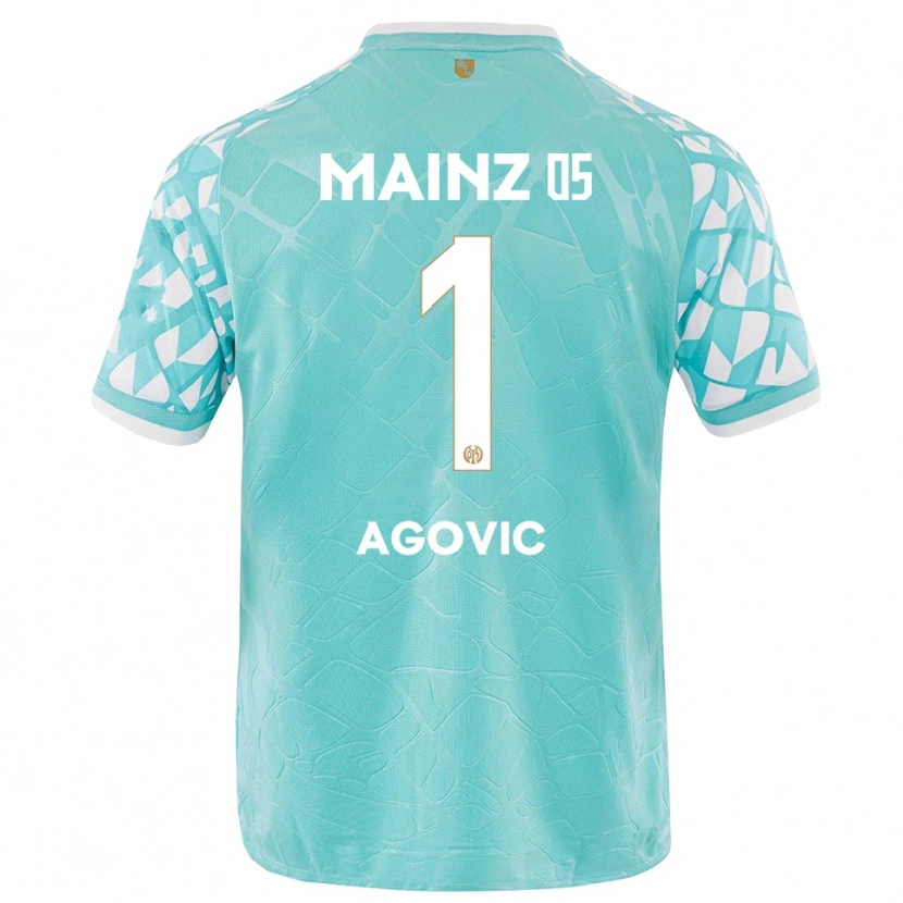 Danxen Enfant Daris Agovic #1 Maillot de Gardien Blanc Turquoise 2025/26 T-shirt