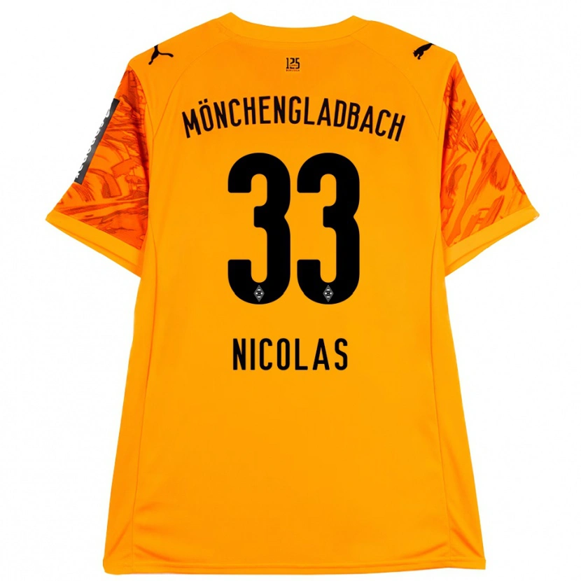 Danxen Enfant Moritz Nicolas #33 Maillot de Gardien Orange Jaune Noir 2025/26 T-shirt