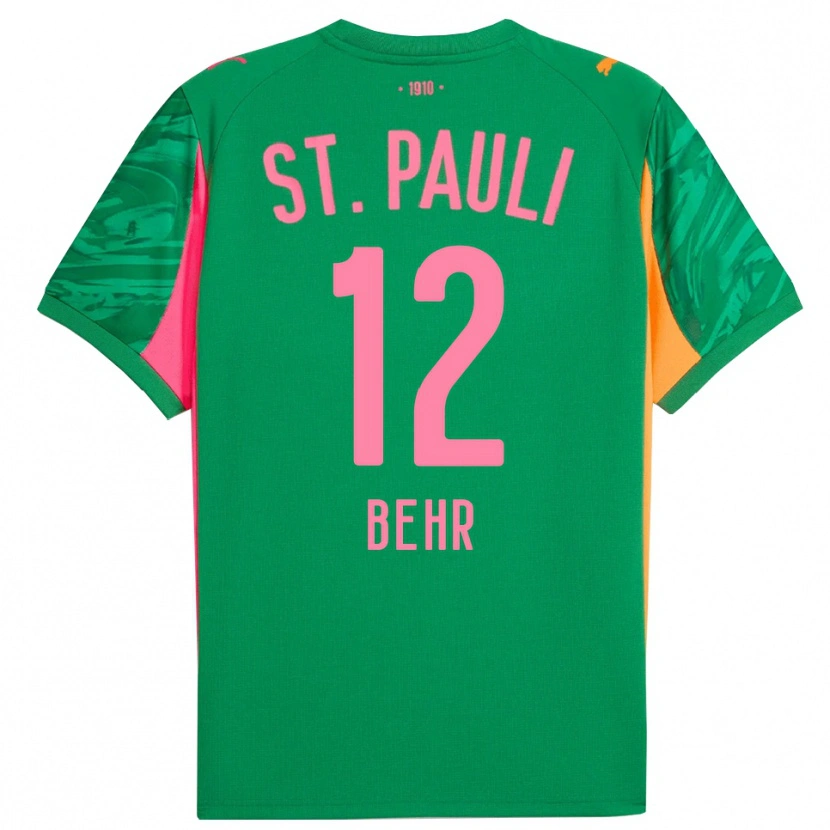 Danxen Enfant Juri Behr #12 Maillot de Gardien Vert Orange Rose 2025/26 T-shirt