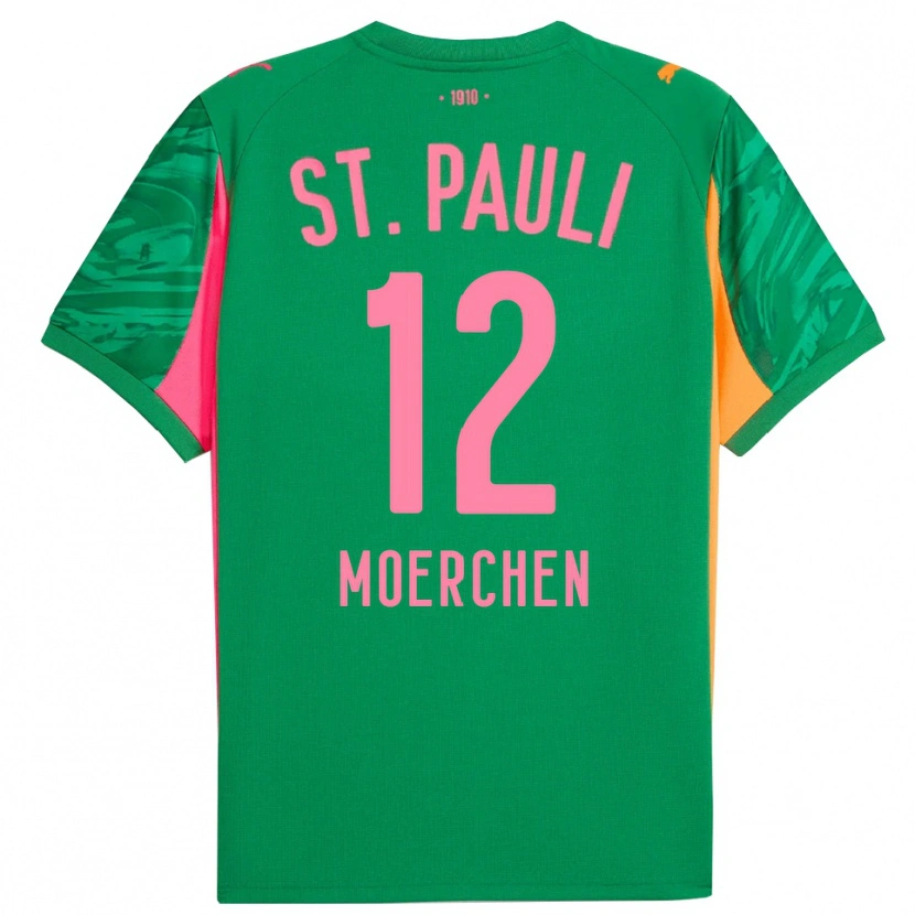 Danxen Enfant Theo Moerchen #12 Maillot de Gardien Vert Orange Rose 2025/26 T-shirt