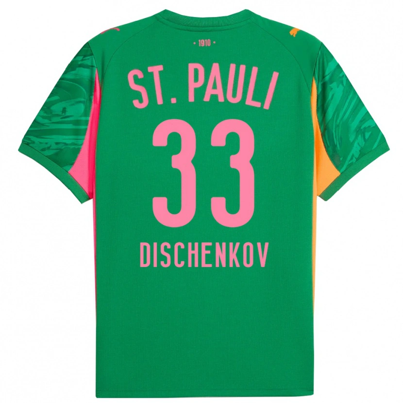 Danxen Enfant Dimitri Dischenkov #33 Maillot de Gardien Vert Orange Rose 2025/26 T-shirt
