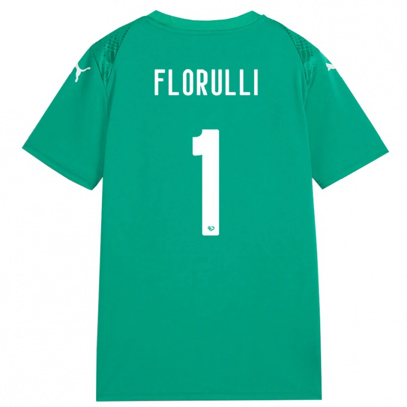 Danxen Enfant Gerlando Florulli #1 Maillot de Gardien Vert Marin Blanc 2025/26 T-shirt