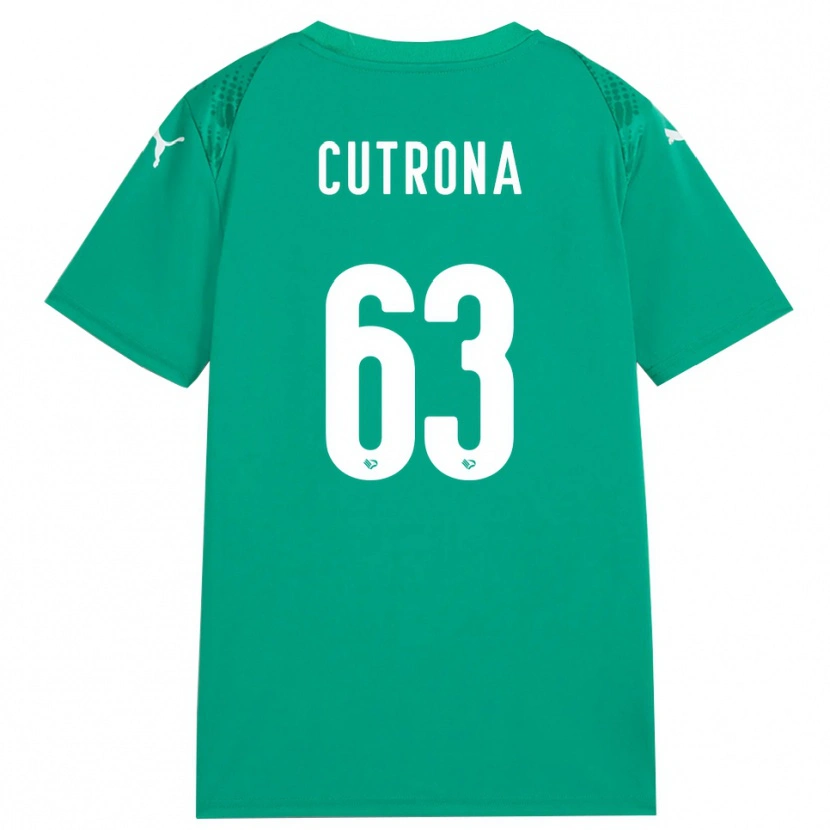 Danxen Enfant Francesco Cutrona #63 Maillot de Gardien Vert Marin Blanc 2025/26 T-shirt