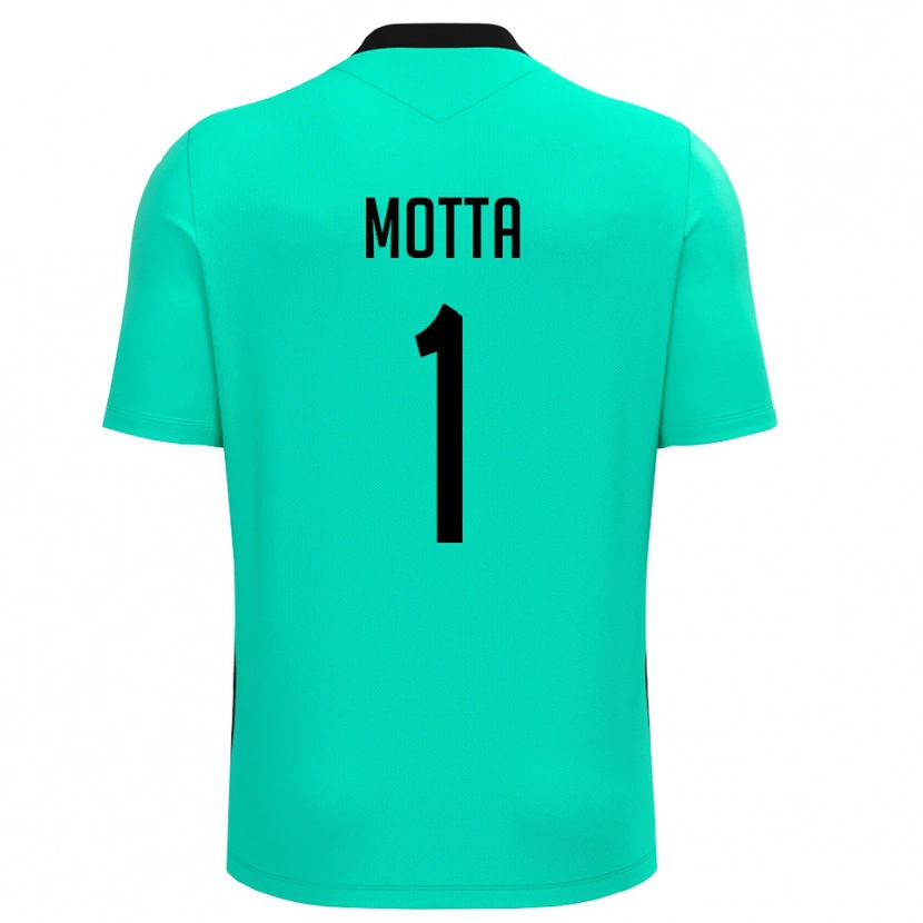 Danxen Enfant Edoardo Motta #1 Maillot de Gardien Turquoise Noir 2025/26 T-shirt