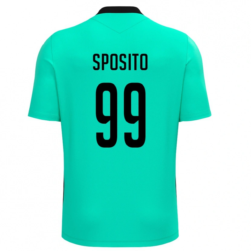 Danxen Enfant Alex Sposito #99 Maillot de Gardien Turquoise Noir 2025/26 T-shirt