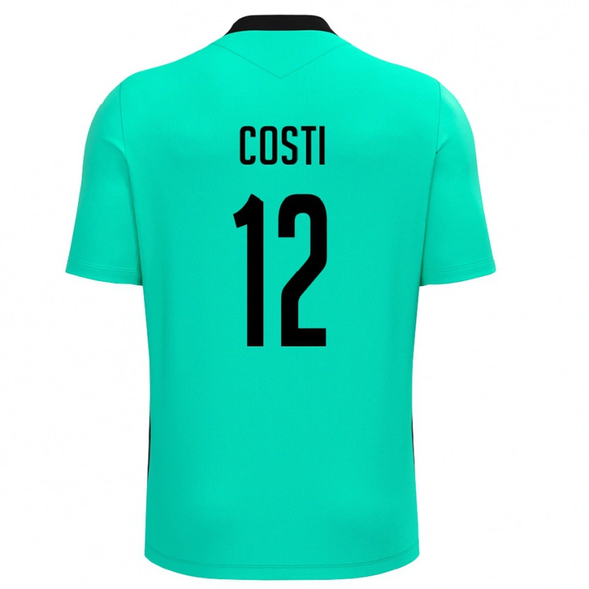 Danxen Enfant Filippo Costi #12 Maillot de Gardien Turquoise Noir 2025/26 T-shirt