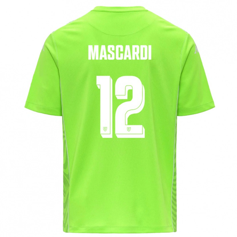 Danxen Enfant Diego Mascardi #12 Maillot de Gardien Vert Pelouse Blanc 2025/26 T-shirt