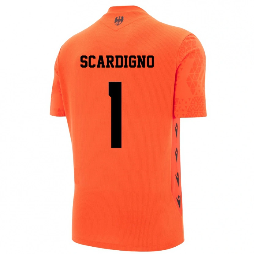 Danxen Enfant Nicholas Scardigno #1 Maillot de Gardien Orange Foncé Noir 2025/26 T-shirt
