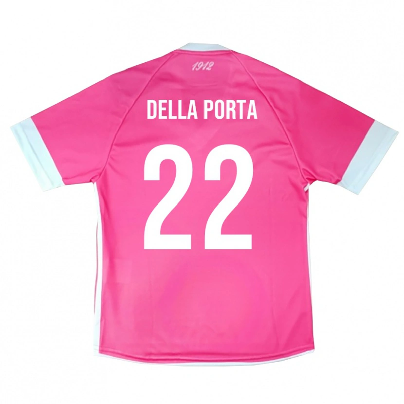 Danxen Enfant Simone Della Porta #22 Maillot de Gardien Rose Vif Blanc 2025/26 T-shirt