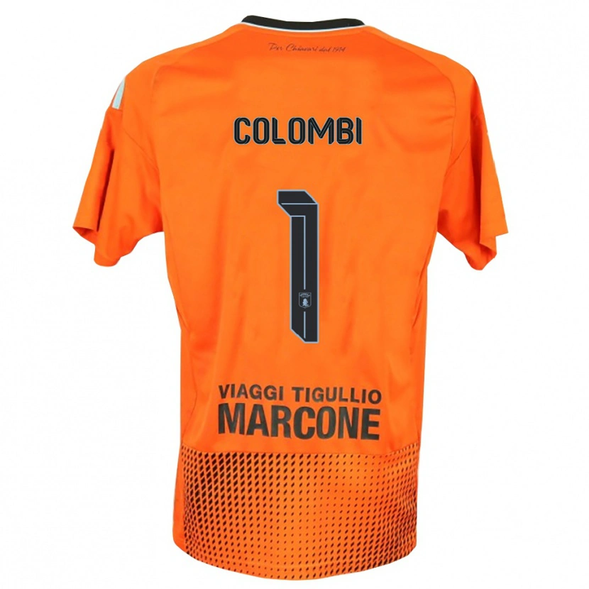 Danxen Enfant Simone Colombi #1 Maillot de Gardien Orange Foncé Bleu 2025/26 T-shirt