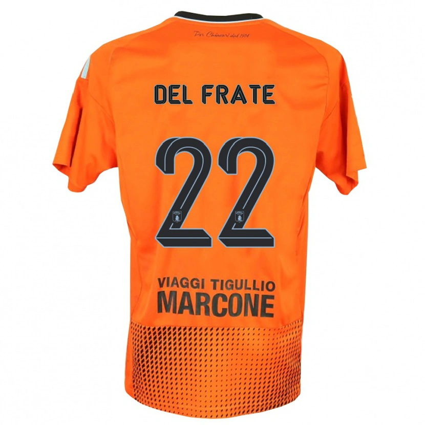 Danxen Enfant Federico Del Frate #22 Maillot de Gardien Orange Foncé Bleu 2025/26 T-shirt
