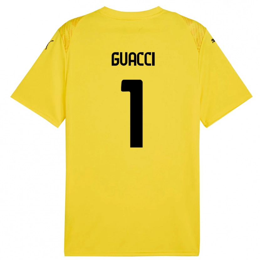 Danxen Enfant Marco Guacci #1 Maillot de Gardien Jaune Noir 2025/26 T-shirt