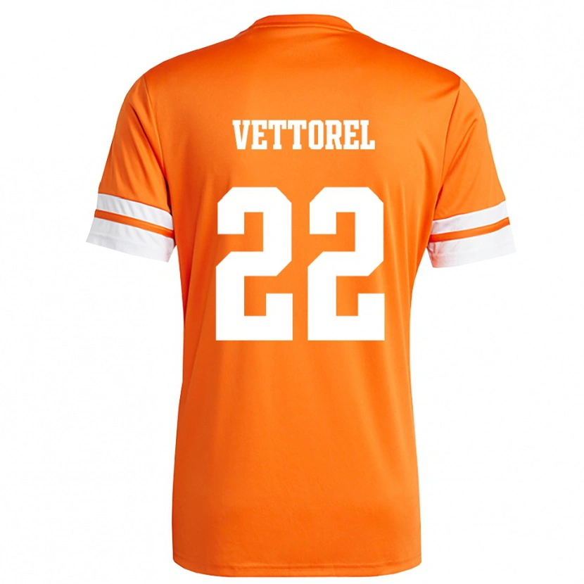 Danxen Enfant Thomas Vettorel #22 Maillot de Gardien Orange Blanc 2025/26 T-shirt