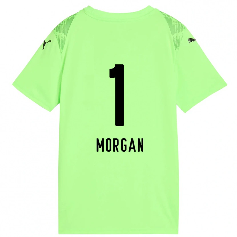 Danxen Enfant Kevin Morgan #1 Maillot de Gardien Vert Pâle Noir 2025/26 T-shirt