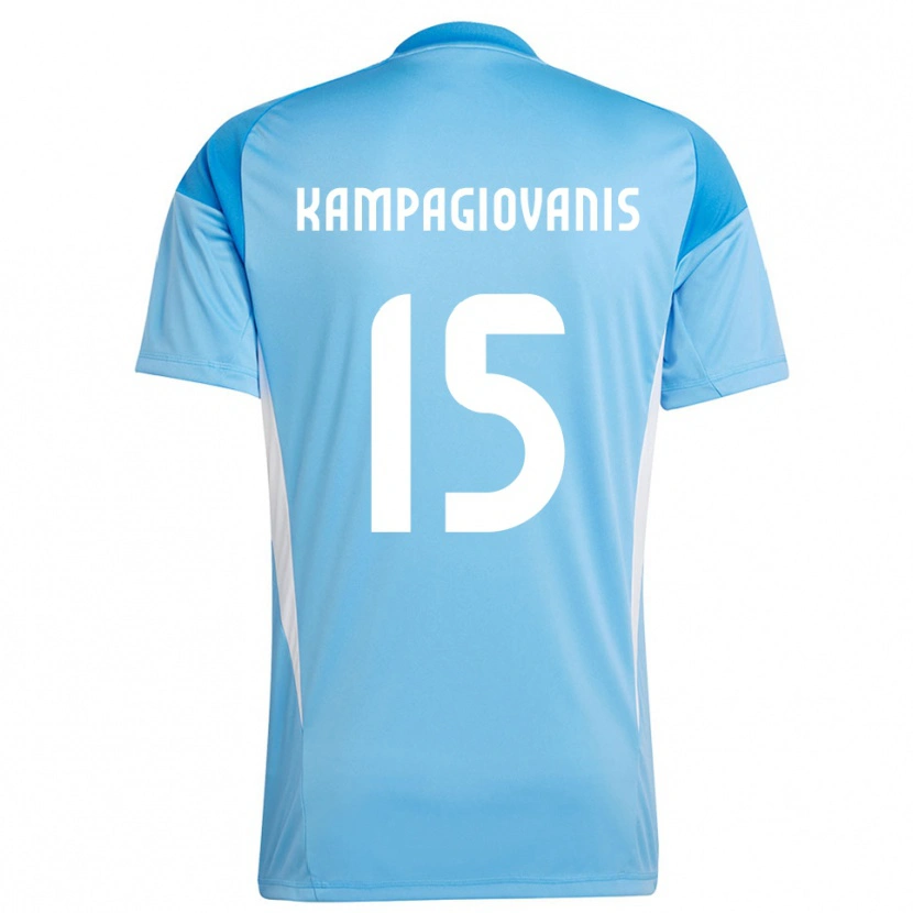 Danxen Enfant Anastasios Kampagiovanis #15 Maillot de Gardien Bleu Ciel Profond 2025/26 T-shirt
