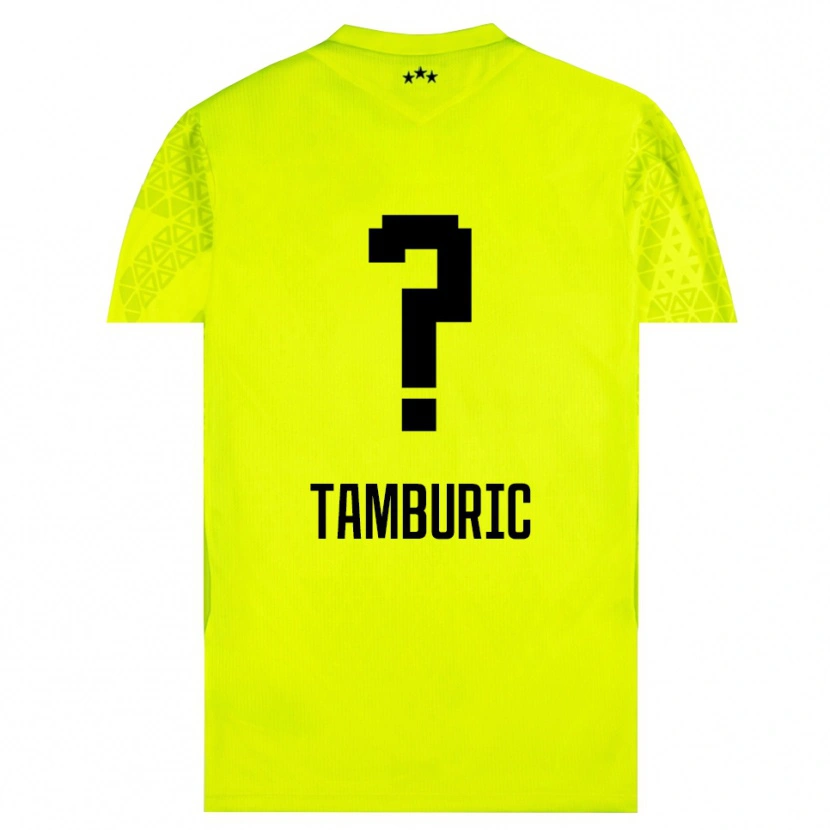 Danxen Enfant Vukasin Tamburic #0 Maillot de Gardien Vert Jaune Noir 2025/26 T-shirt