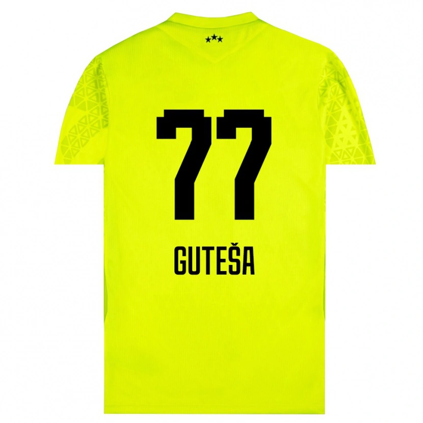 Danxen Enfant Ivan Guteša #77 Maillot de Gardien Vert Jaune Noir 2025/26 T-shirt