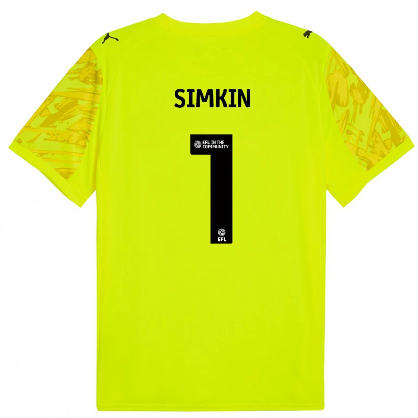 Danxen Enfant Tommy Simkin #1 Maillot de Gardien Vert Fluorescent 2025/26 T-shirt