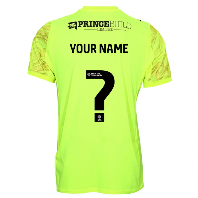 Danxen Enfant Peterborough United Maillot de Gardien Noir Vert Fluorescent 2025/26 T-shirt
