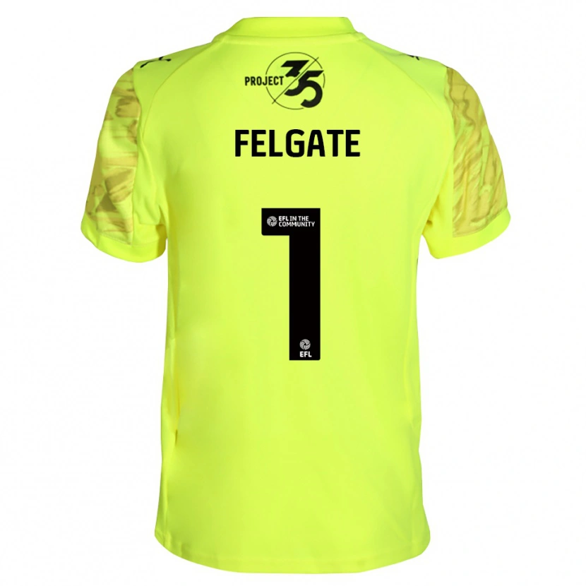 Danxen Enfant Lily Felgate #1 Maillot de Gardien Noir Vert Fluorescent 2025/26 T-shirt