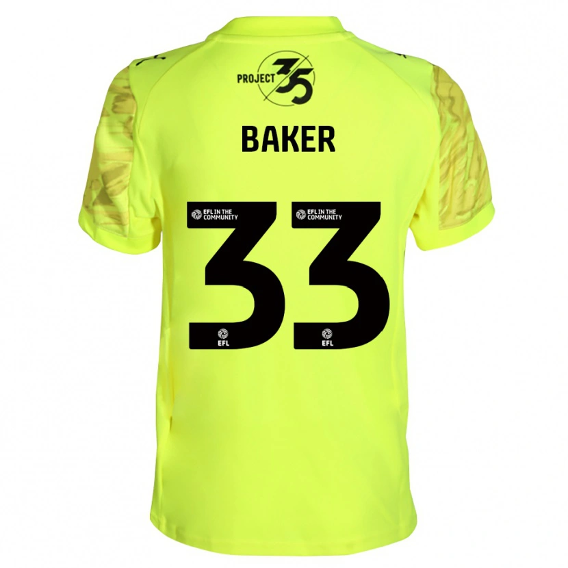 Danxen Enfant Zak Baker #33 Maillot de Gardien Noir Vert Fluorescent 2025/26 T-shirt