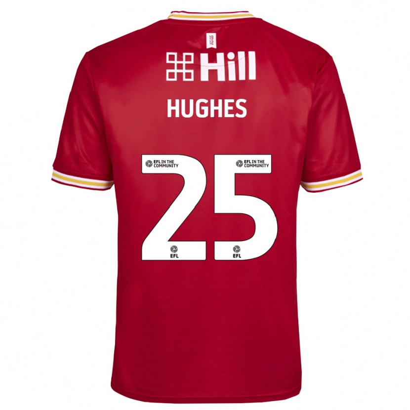 Danxen Enfant Ben Hughes #25 Maillot de Gardien Blanc Rouge 2025/26 T-shirt