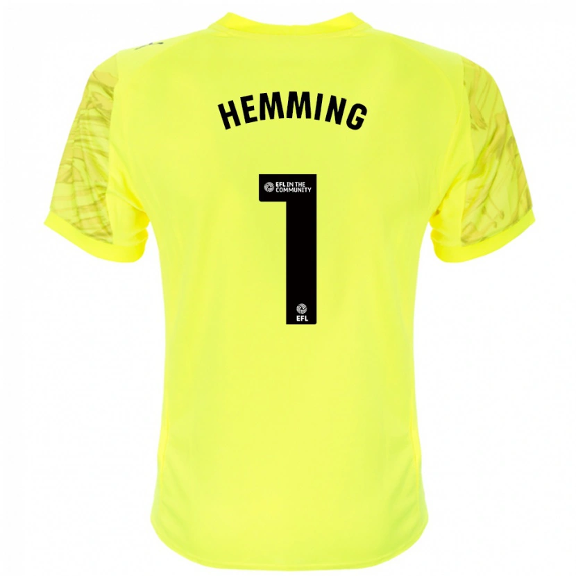 Danxen Enfant Zach Hemming #1 Maillot de Gardien Noir Jaune 2025/26 T-shirt