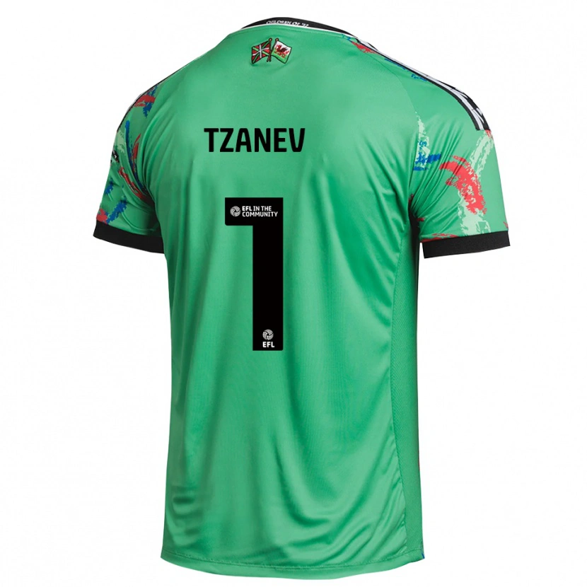 Danxen Enfant Nik Tzanev #1 Maillot de Gardien Rouge Vert 2025/26 T-shirt