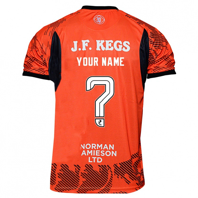 Danxen Enfant Dundee United Maillot de Gardien Noir Orange 2025/26 T-shirt