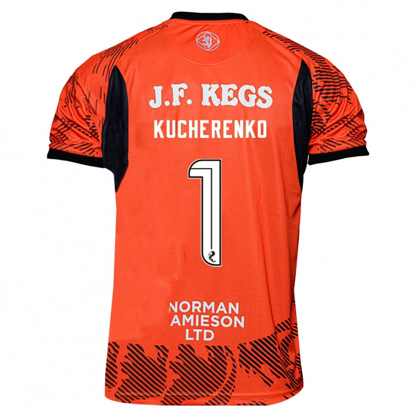 Danxen Enfant Yevgeniy Kucherenko #1 Maillot de Gardien Noir Orange 2025/26 T-shirt