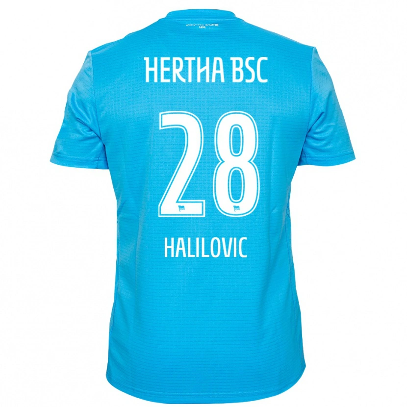 Danxen Enfant Din Halilovic #28 Maillot de Gardien Bleu Clair Blanc 2025/26 T-shirt