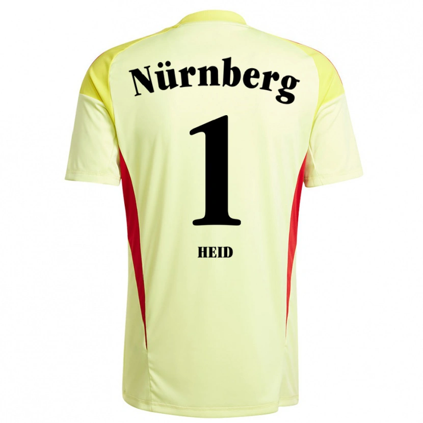Danxen Enfant Noah Heid #1 Maillot de Gardien Jaune Noir 2025/26 T-shirt