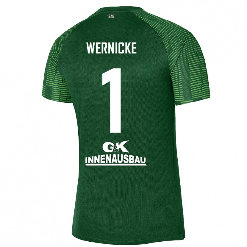 Danxen Enfant Samuli Wernicke #1 Maillot de Gardien Vert Foncé Noir 2025/26 T-shirt