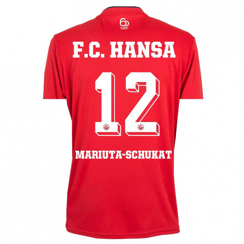 Danxen Enfant Lara Mariuta-Schukat #12 Maillot de Gardien Rouge Blanc 2025/26 T-shirt