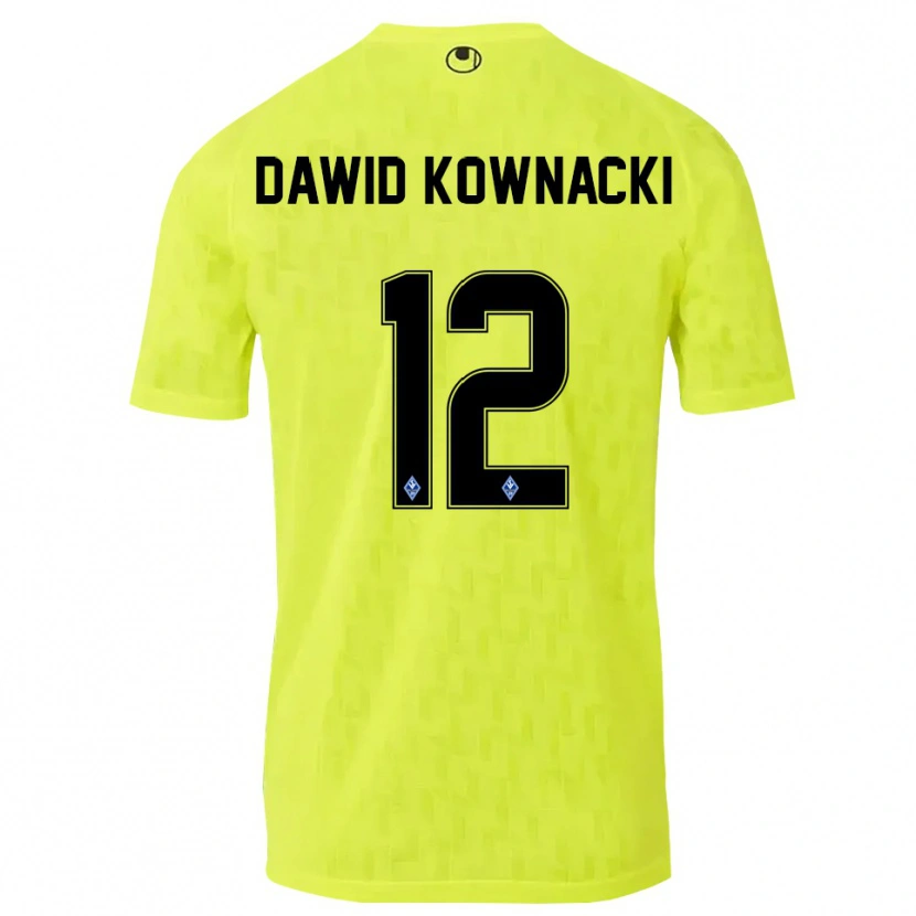 Danxen Enfant Jakub Dawid Kownacki #12 Maillot de Gardien Jaune Noir 2025/26 T-shirt