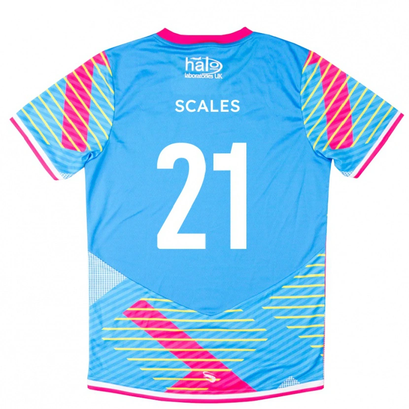 Danxen Enfant Alfie Scales #21 Maillot de Gardien Bleu Ciel Rose 2025/26 T-shirt