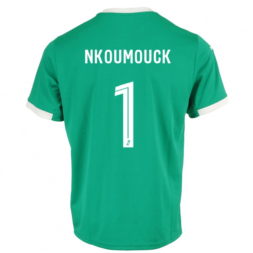 Danxen Enfant Marc-Anthony Nkoumouck #1 Maillot de Gardien Blanc Vert 2025/26 T-shirt
