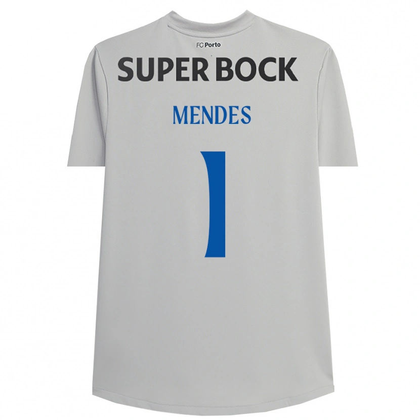 Danxen Enfant Francisco Mendes #1 Maillot de Gardien Gris Clair Noir 2025/26 T-shirt