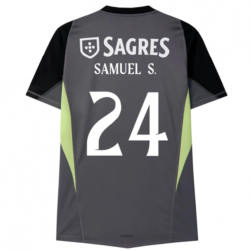 Danxen Enfant Samuel Soares #24 Maillot de Gardien Gris Foncé Noir 2025/26 T-shirt