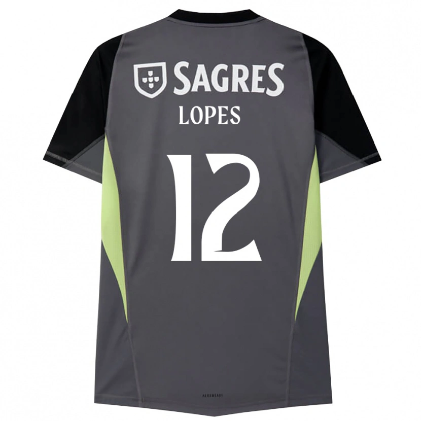 Danxen Enfant Leonardo Lopes #12 Maillot de Gardien Gris Foncé Noir 2025/26 T-shirt