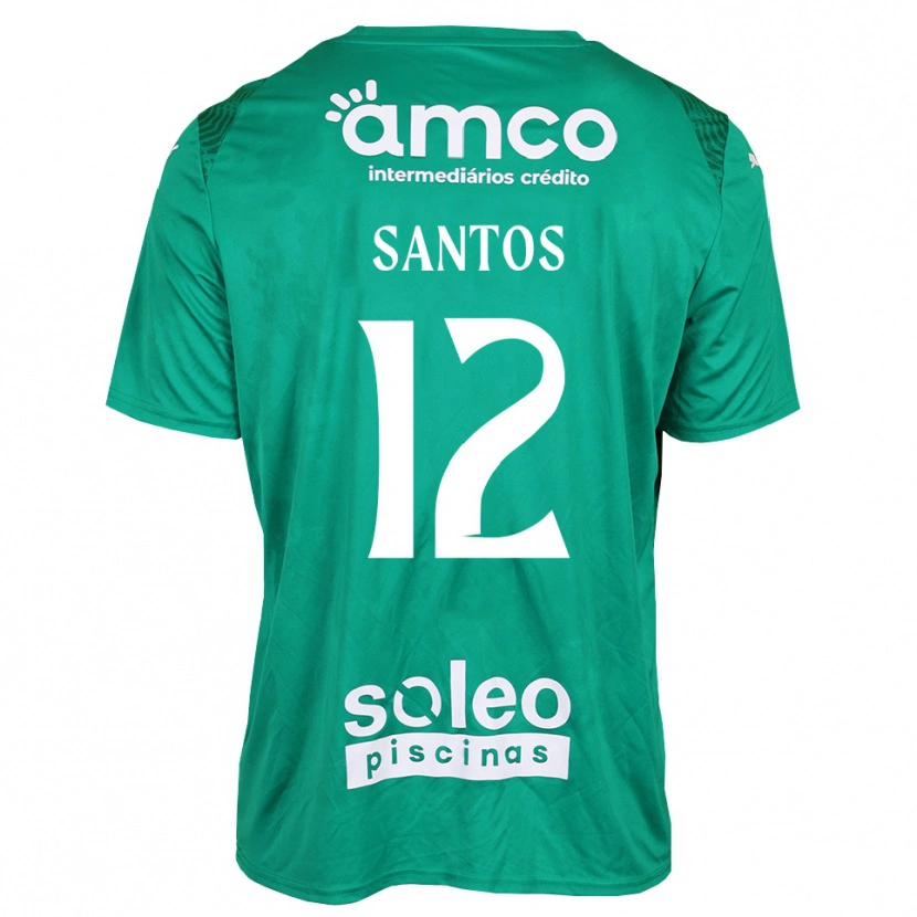 Danxen Enfant Matheus Santos #12 Maillot de Gardien Vert Blanc 2025/26 T-shirt