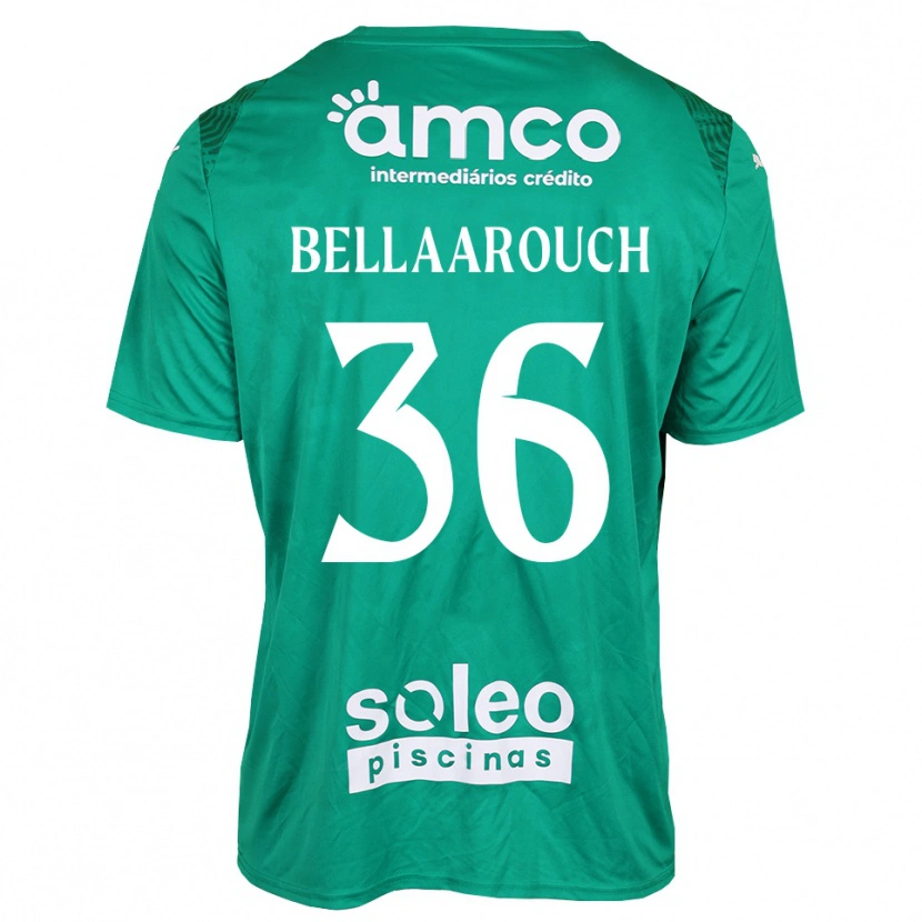 Danxen Enfant Alaa Bellaarouch #36 Maillot de Gardien Vert Blanc 2025/26 T-shirt