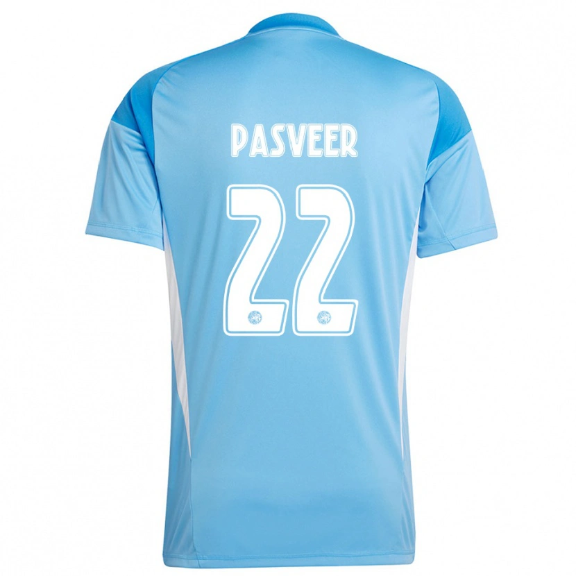 Danxen Enfant Remko Pasveer #22 Maillot de Gardien Bleu Clair Blanc 2025/26 T-shirt